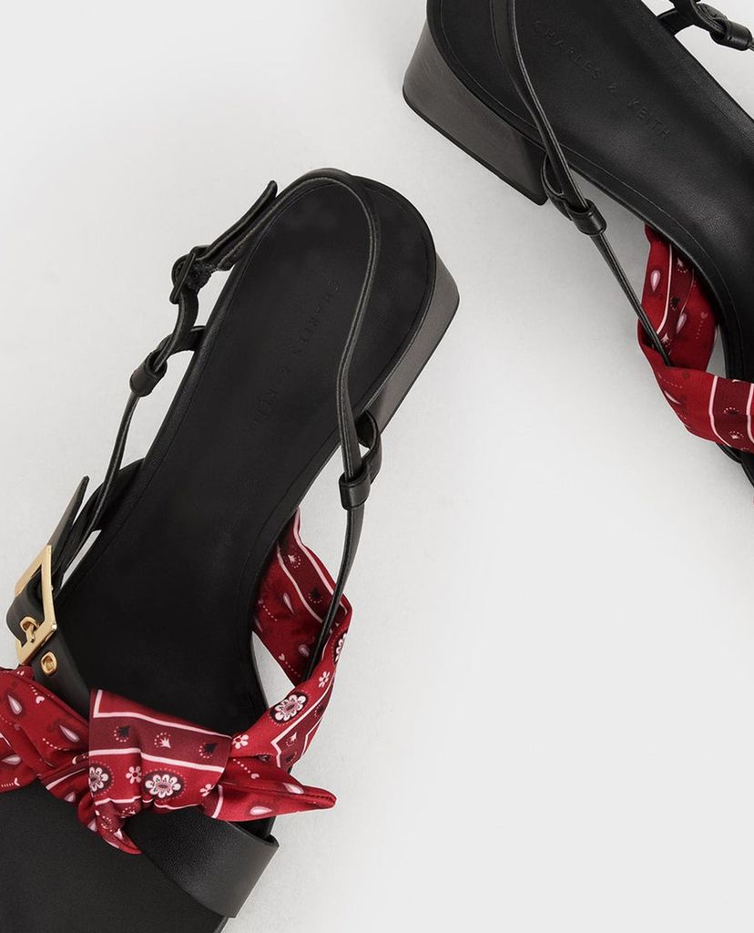 CHARLES & KEITH - Giày sandal cao gót Tie Slingbacks