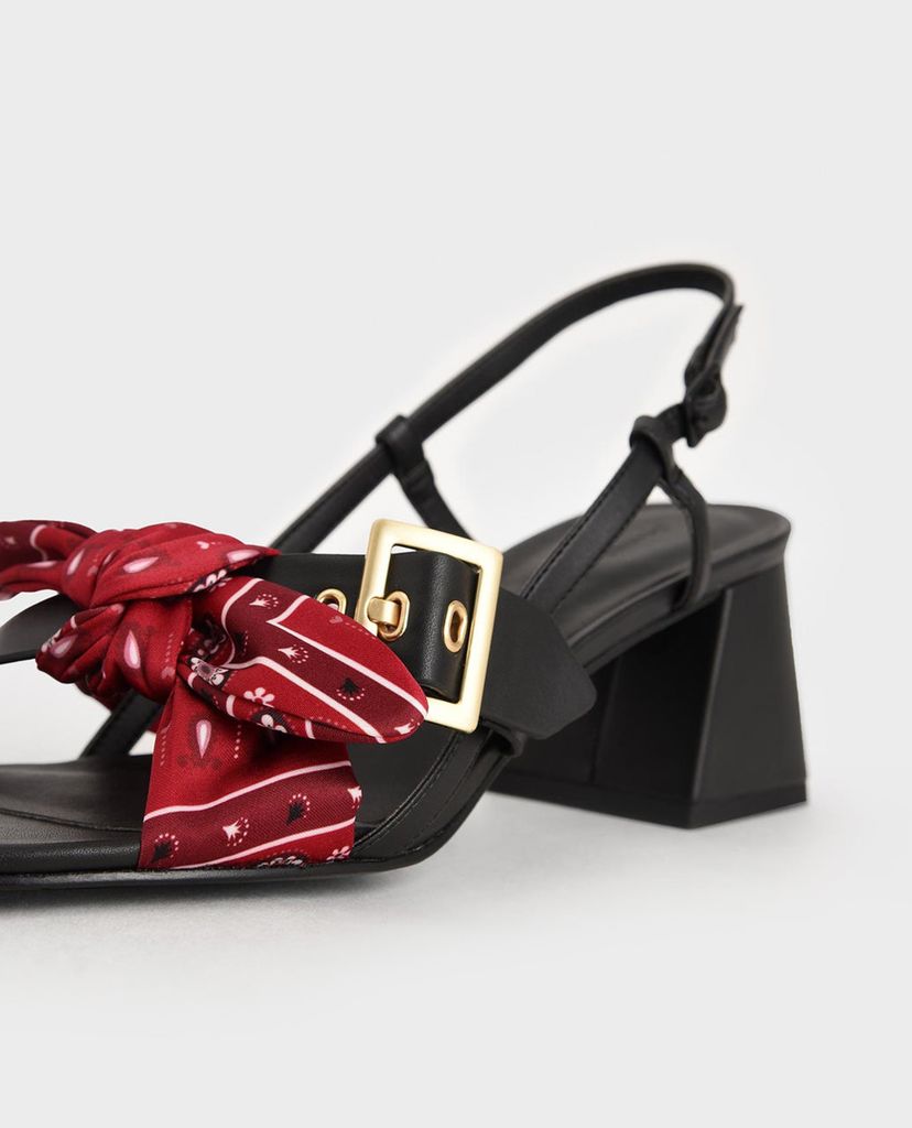 CHARLES & KEITH - Giày sandal cao gót Tie Slingbacks