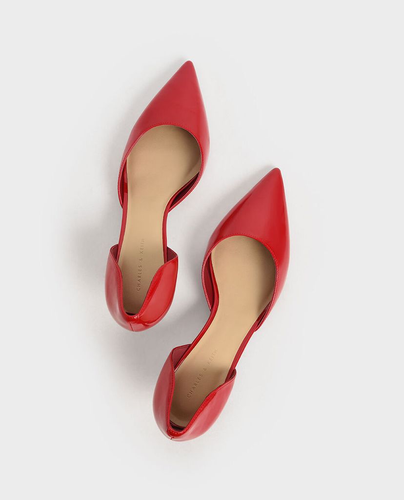 CHARLES & KEITH - Giày cao gót mũi nhọn Patent D Orsay Kitten