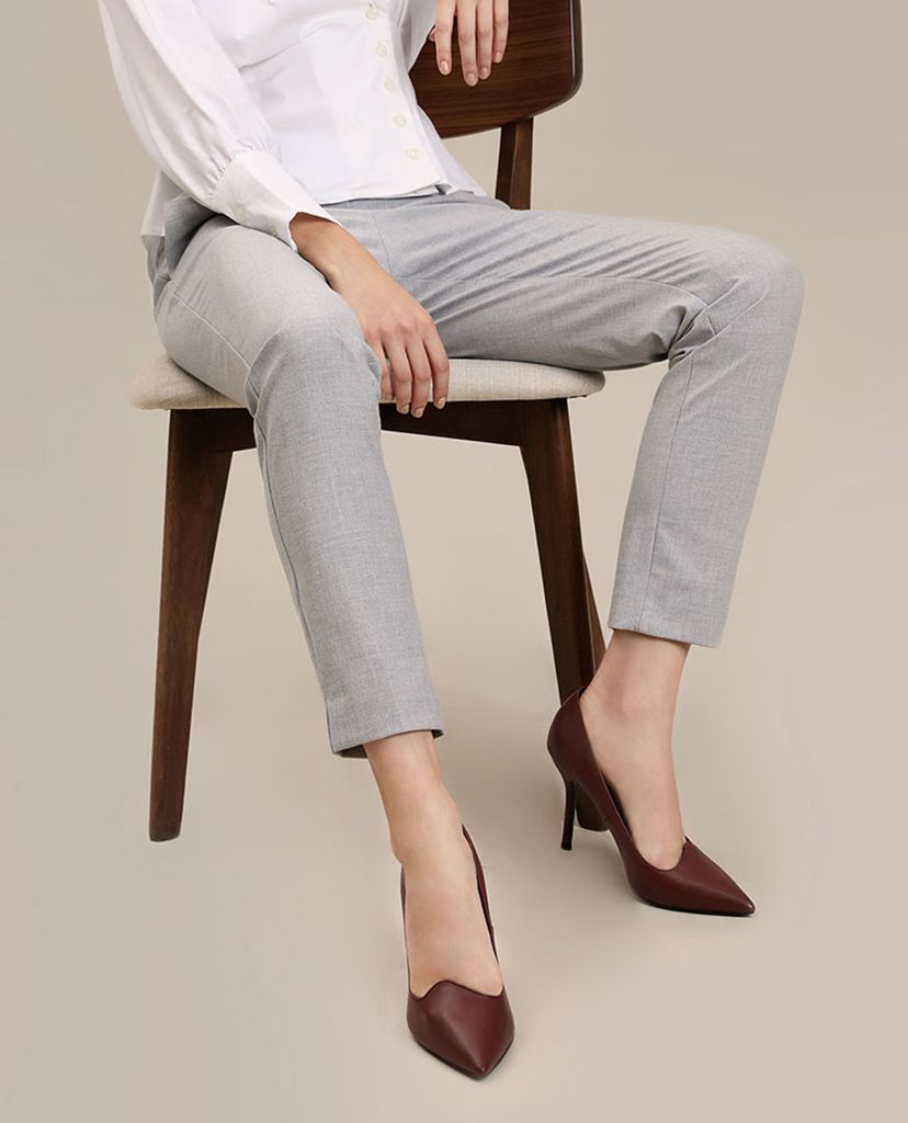 CHARLES & KEITH - Giày cao gót mũi nhọn Asymmetrical Topline Pumps