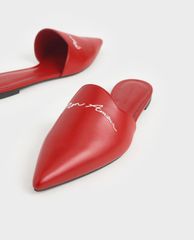 CHARLES & KEITH - Giày đế bệt mũi nhọn Embroidered Pointed
