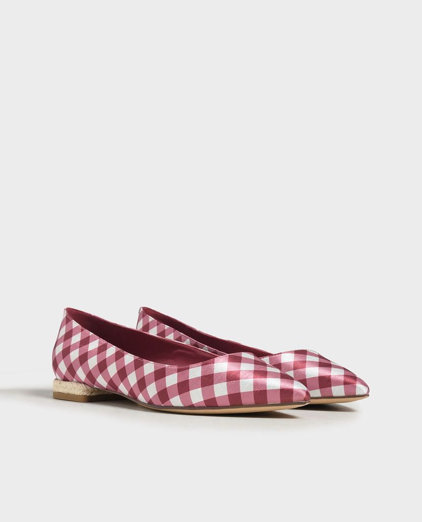CHARLES & KEITH - Giày đế bệt Espadrille Block Heel Check Print