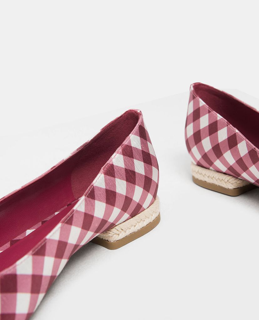 CHARLES & KEITH - Giày đế bệt Espadrille Block Heel Check Print