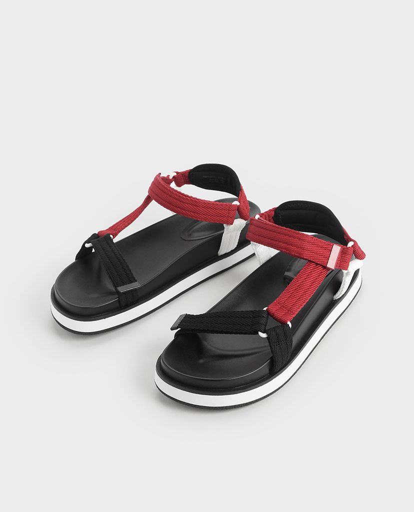 CHARLES & KEITH - Giày sandal nữ đế bánh mì Two Tone Strap