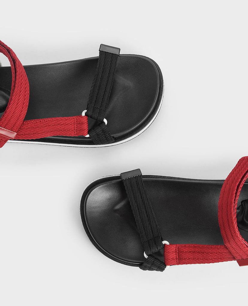 CHARLES & KEITH - Giày sandal nữ đế bánh mì Two Tone Strap