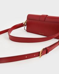 CHARLES & KEITH - Túi đeo vai nữ chữ nhật Metallic Buckle