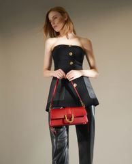 CHARLES & KEITH - Túi đeo vai nữ chữ nhật Metallic Buckle