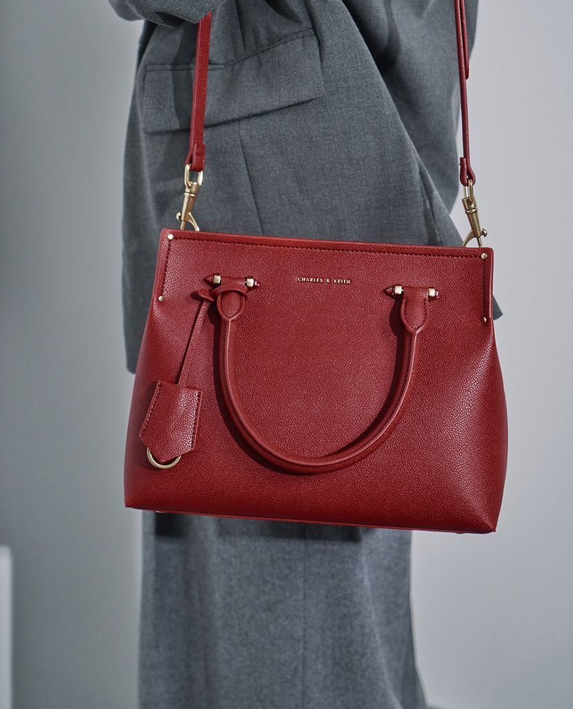 CHARLES & KEITH - Túi xách tay nữ chữ nhật Double Structured