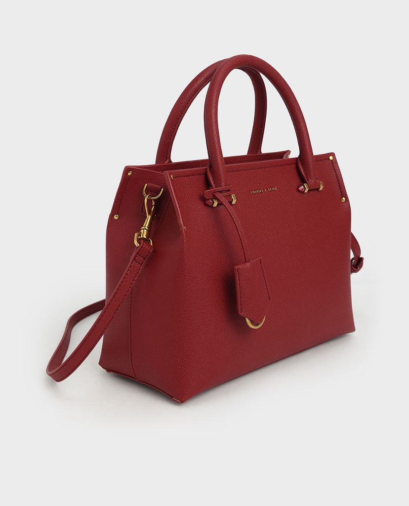 CHARLES & KEITH - Túi xách tay nữ chữ nhật Double Structured