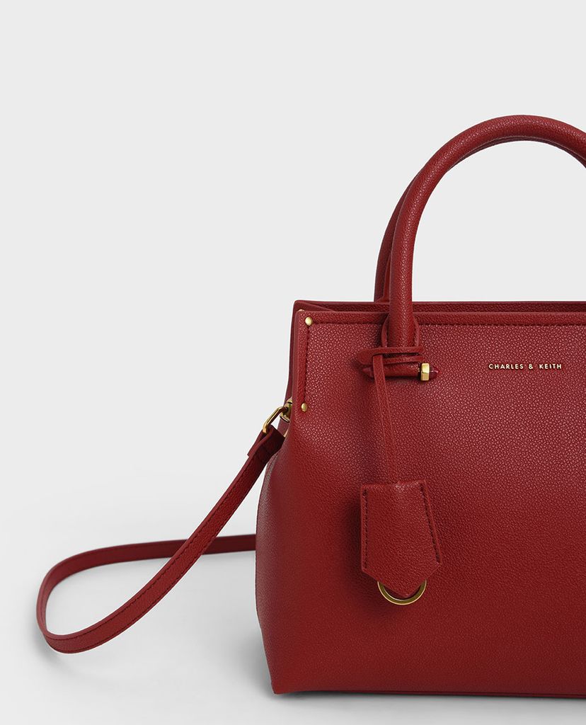 CHARLES & KEITH - Túi xách tay nữ chữ nhật Double Structured