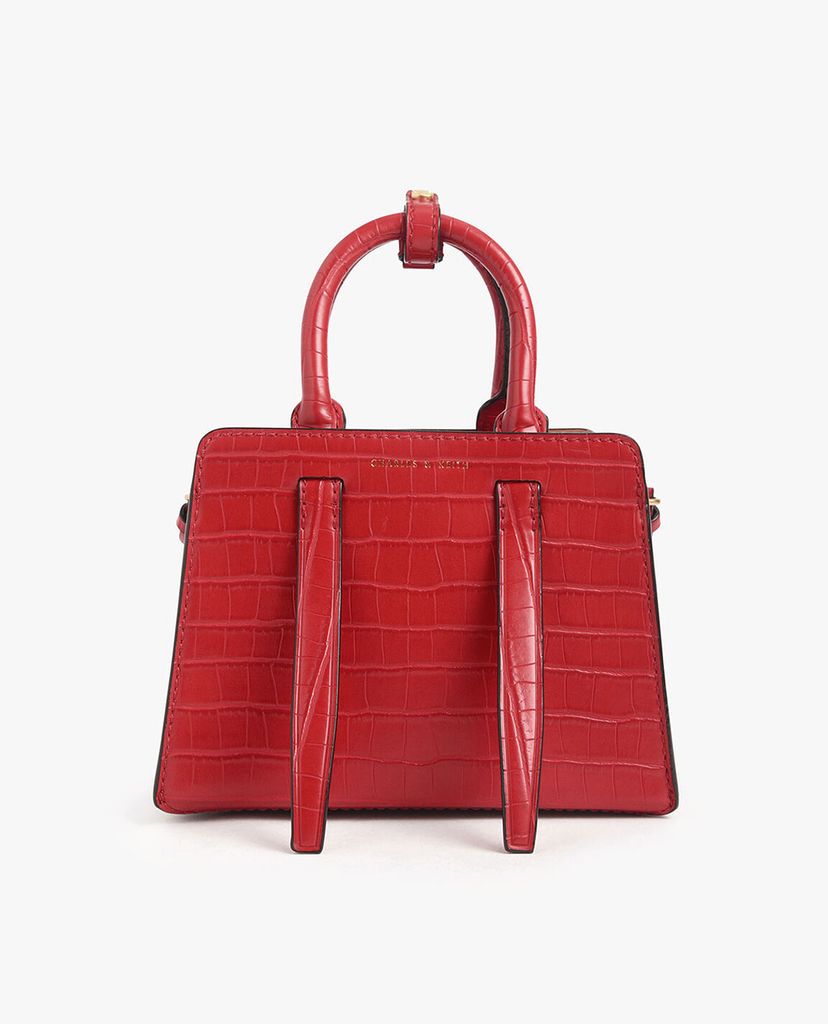 CHARLES & KEITH - Túi xách tay nữ chữ nhật Croc Effect
