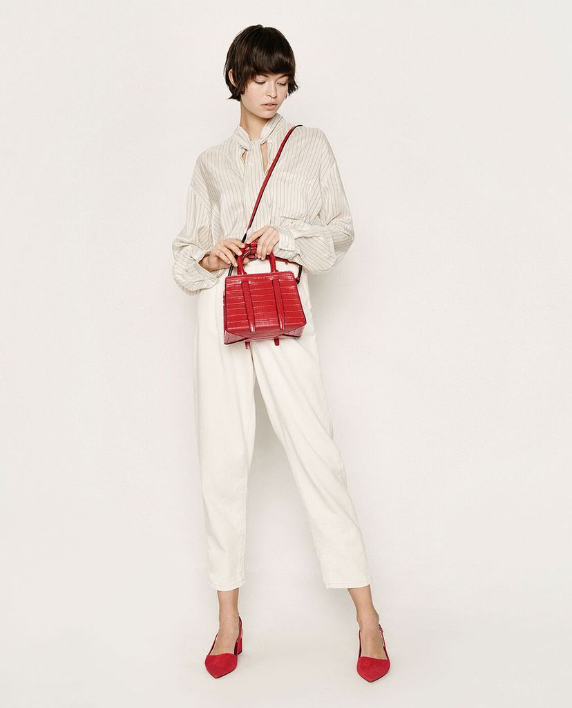 CHARLES & KEITH - Túi xách tay nữ chữ nhật Croc Effect