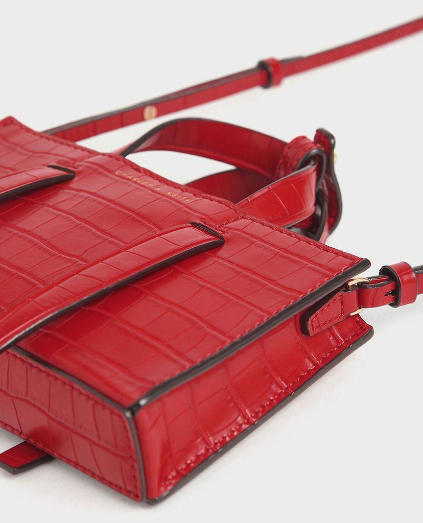CHARLES & KEITH - Túi xách tay nữ chữ nhật Laser Cut Double
