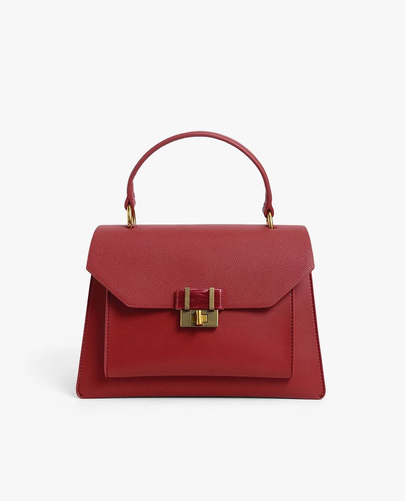 CHARLES & KEITH - Túi xách tay hình thang Stone Embellished Geometric
