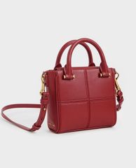 CHARLES & KEITH - Túi xách tay nữ phom vuông Textured Panelled
