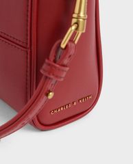 CHARLES & KEITH - Túi xách tay nữ phom vuông Textured Panelled