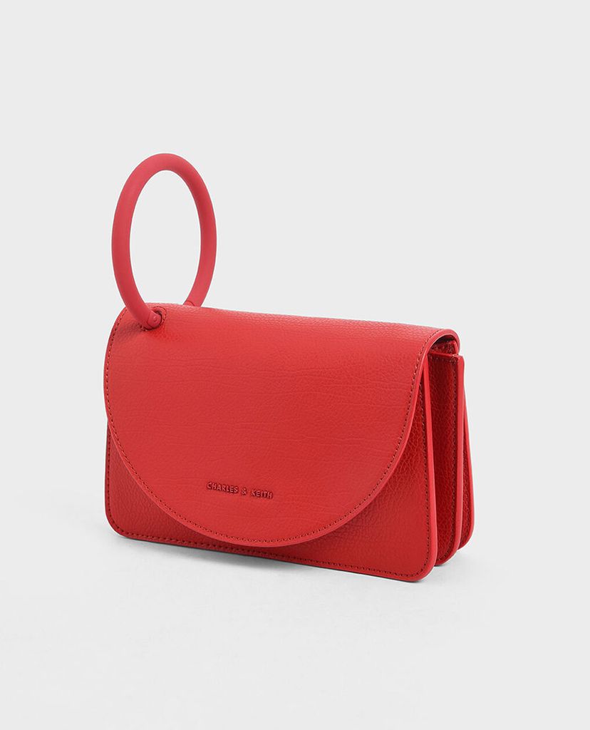 CHARLES & KEITH - Ví cầm tay nữ chữ nhật Acrylic Handle Wristlet
