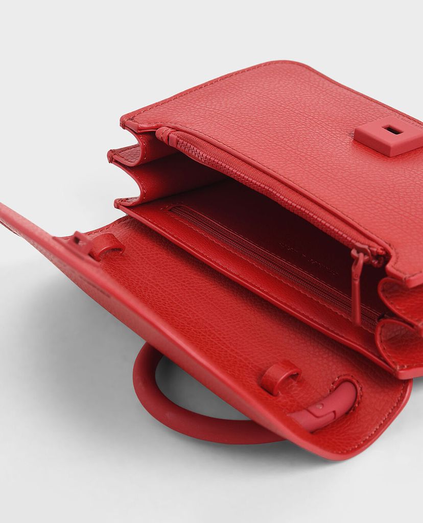 CHARLES & KEITH - Ví cầm tay nữ chữ nhật Acrylic Handle Wristlet