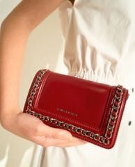 CHARLES & KEITH - Ví cầm tay nữ chữ nhật Chain Trimmed
