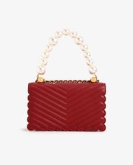 CHARLES & KEITH - Túi đeo chéo nữ chữ nhật Pearl Embellished