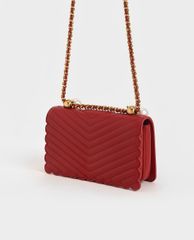 CHARLES & KEITH - Túi đeo chéo nữ chữ nhật Pearl Embellished