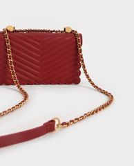 CHARLES & KEITH - Túi đeo chéo nữ chữ nhật Pearl Embellished