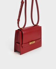 CHARLES & KEITH - Túi đeo chéo nữ Metallic Push Lock Crossbody Bag