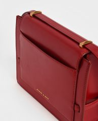 CHARLES & KEITH - Túi đeo chéo nữ Metallic Push Lock Crossbody Bag