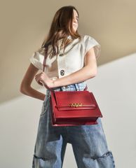 CHARLES & KEITH - Túi đeo chéo nữ Metallic Push Lock Crossbody Bag
