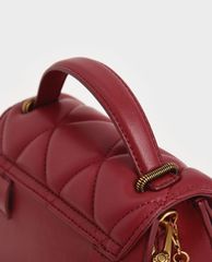 CHARLES & KEITH - Túi xách nữ nắp gập chần bông Padded Chain Link