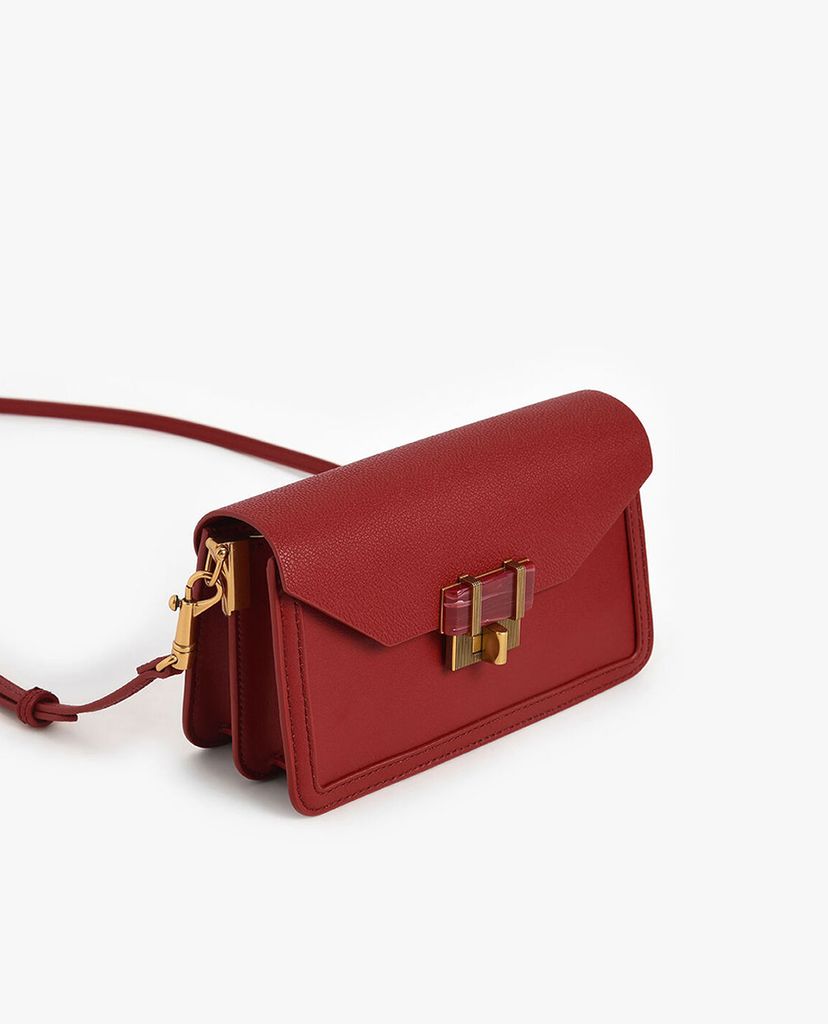 CHARLES & KEITH - Túi đeo chéo nữ chữ nhật nắp gập Embellished Envelope