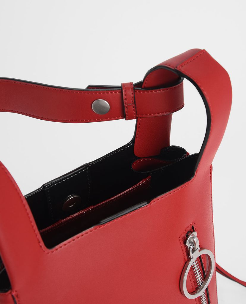 CHARLES & KEITH - Túi xách tay Ring Zip Pocket Square