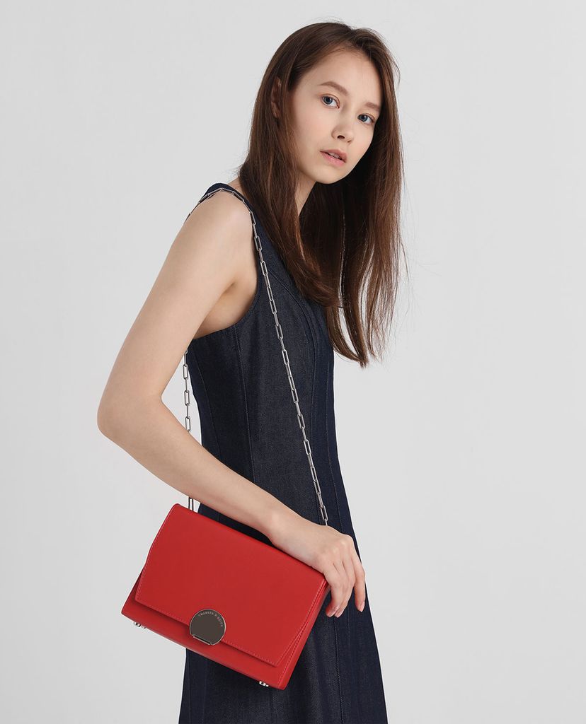 CHARLES & KEITH - Túi xách tay Metallic Accent Single