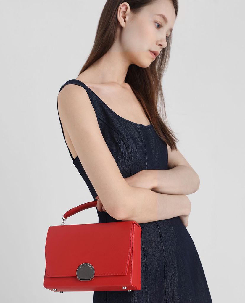 CHARLES & KEITH - Túi xách tay Metallic Accent Single