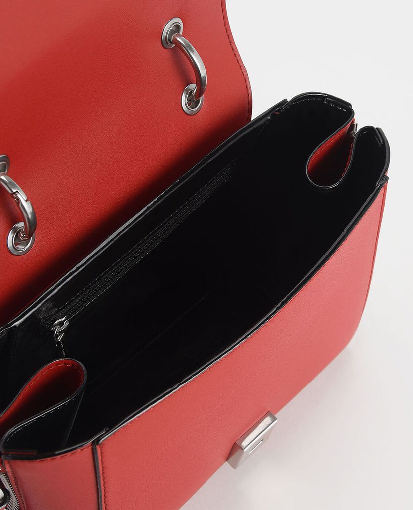 CHARLES & KEITH - Túi đeo vai Zip Pocket Trapeze