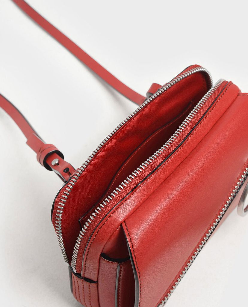 CHARLES & KEITH - Túi đeo chéo Ring Zip Pocket Two Way Belt