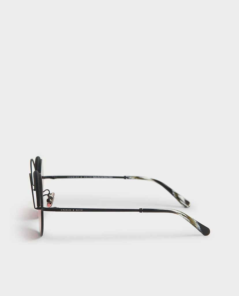 CHARLES & KEITH - Kính mát nữ gọng tròn Half Rim Round