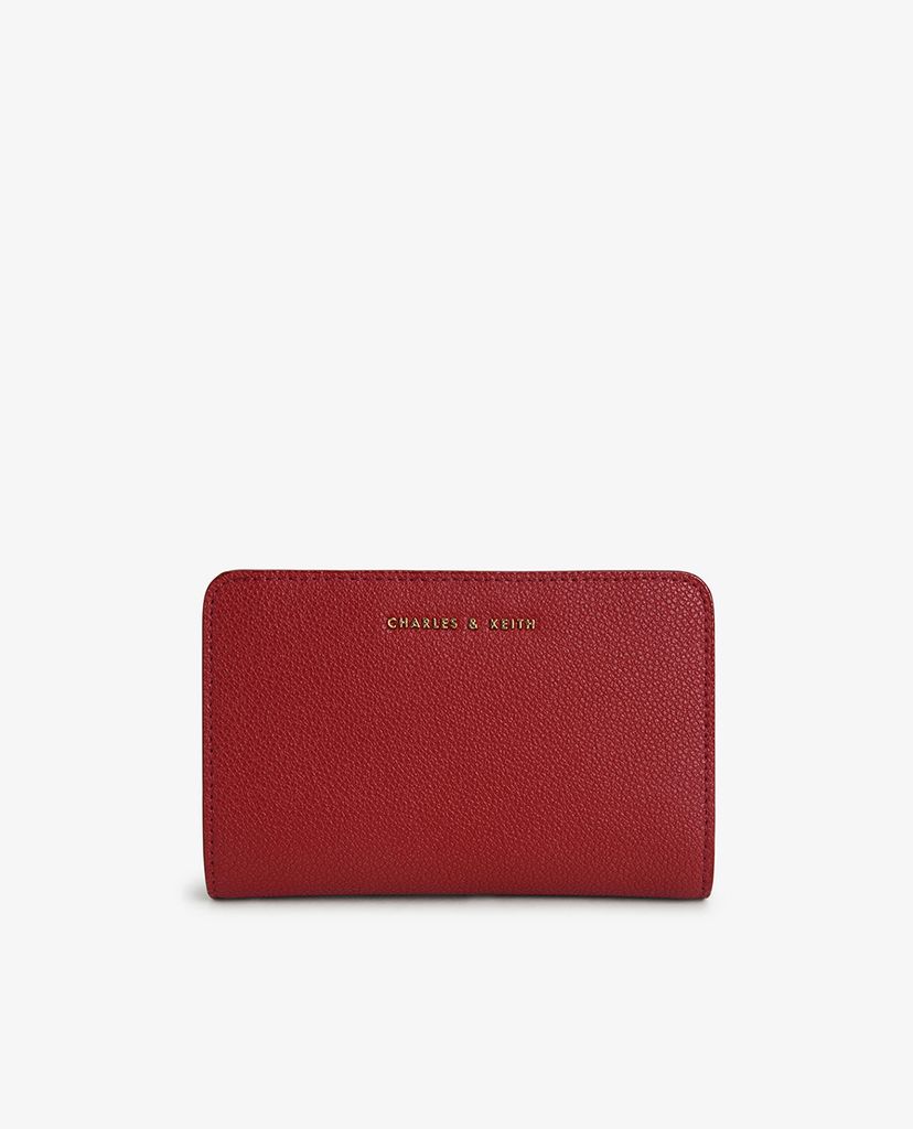 CHARLES & KEITH - Ví cầm tay dáng dài phối khóa kéo zip
