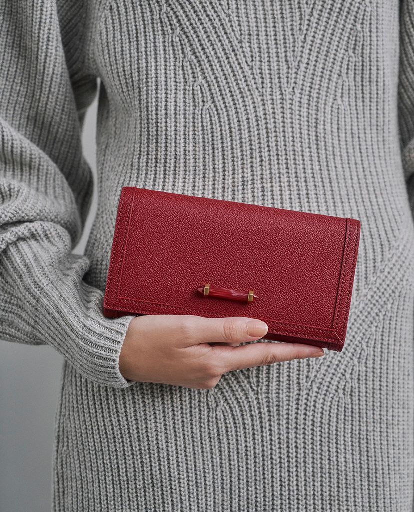 CHARLES & KEITH - Ví cầm tay dáng dài Stone Embellished Front Flap