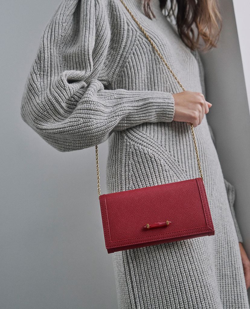 CHARLES & KEITH - Ví cầm tay dáng dài Stone Embellished Front Flap