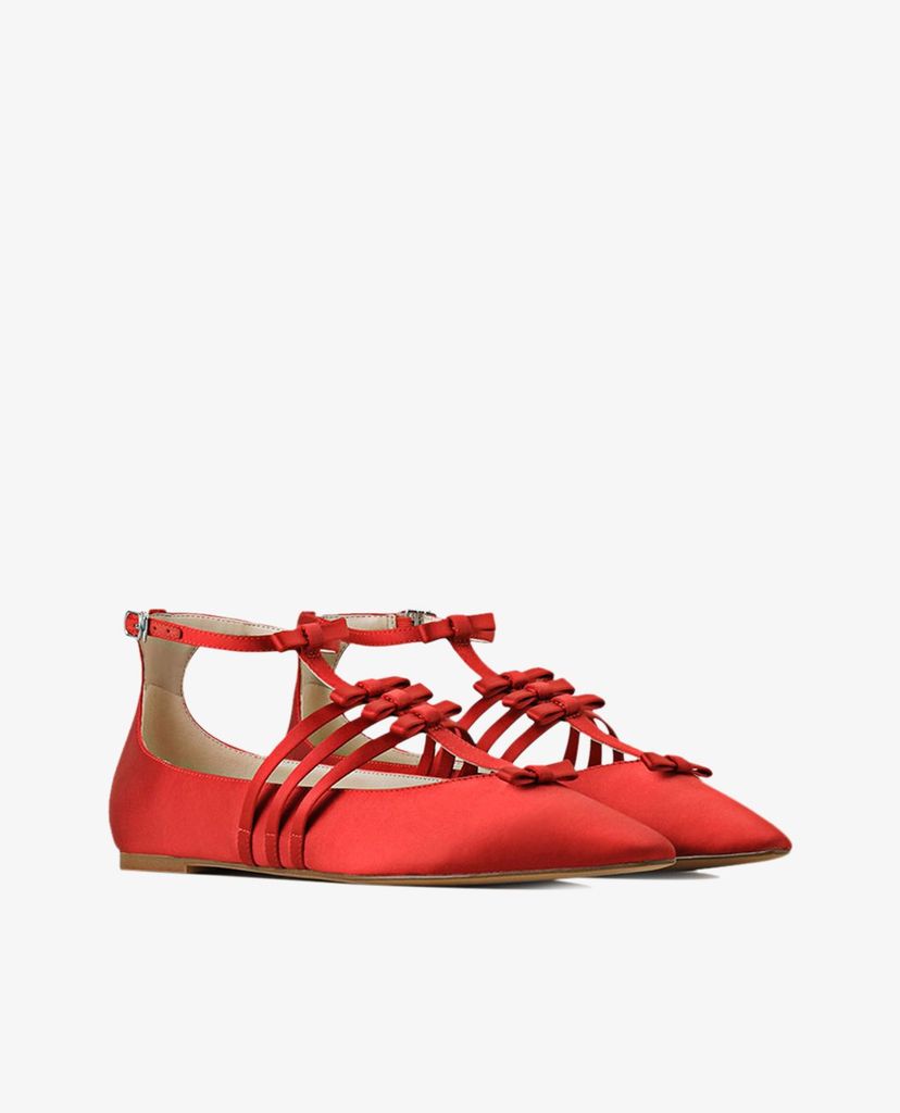 PEDRO - Giày đế bệt nữ mũi nhọn phối quai mảnh Ankle Strap Ribbon