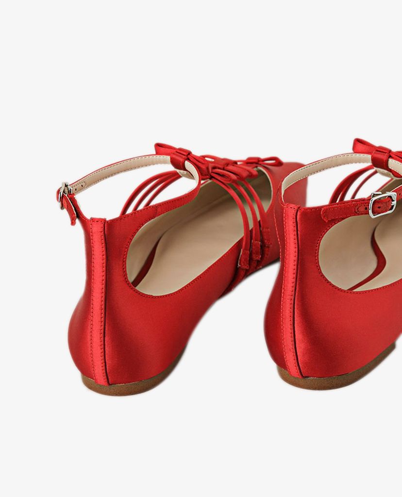 PEDRO - Giày đế bệt nữ mũi nhọn phối quai mảnh Ankle Strap Ribbon