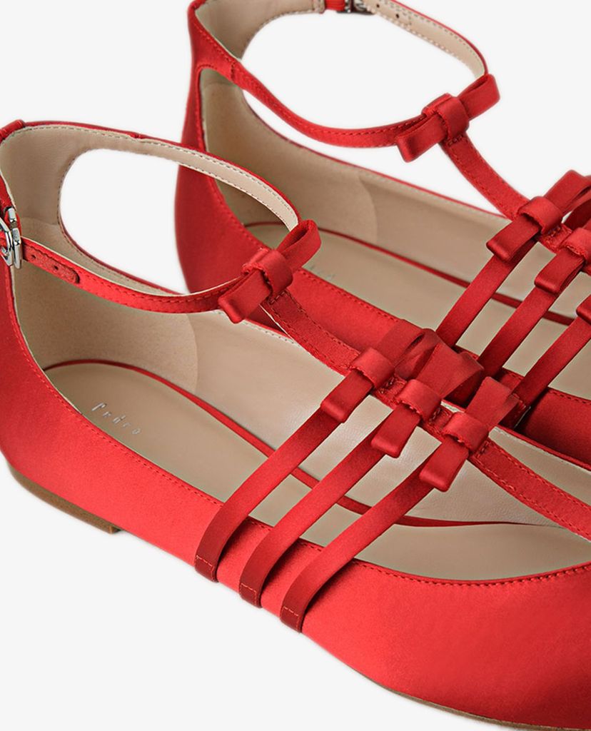 PEDRO - Giày đế bệt nữ mũi nhọn phối quai mảnh Ankle Strap Ribbon