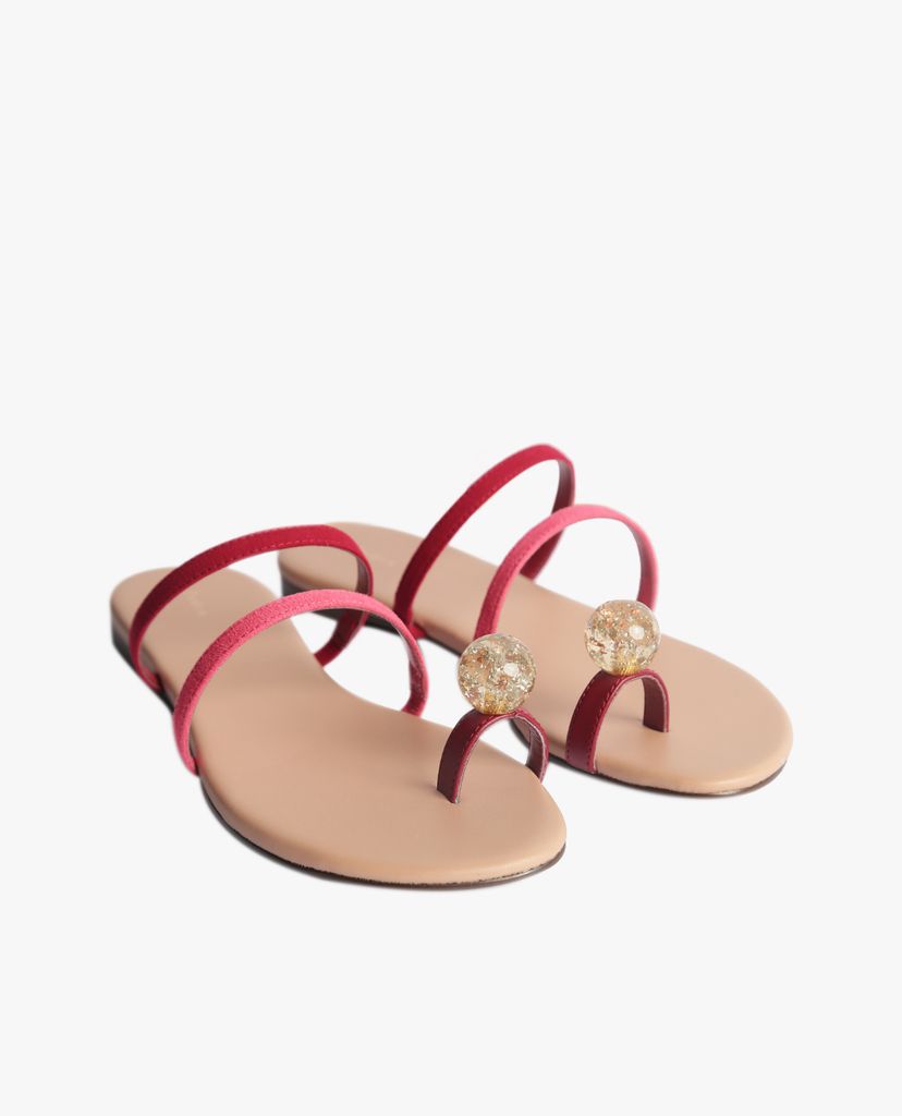 PEDRO - Giày sandals nữ quai ngang Embellished Toe-Ring