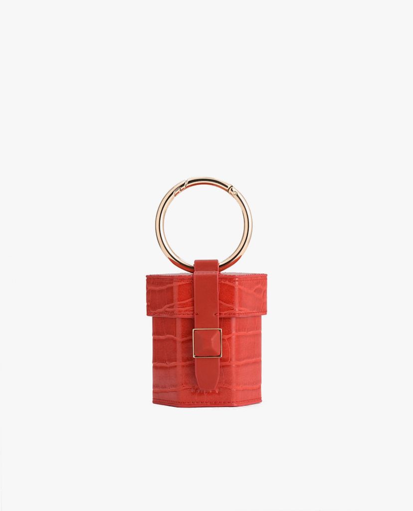 PEDRO - Túi đeo chéo nữ hình hộp Micro Octagon Croc Effect