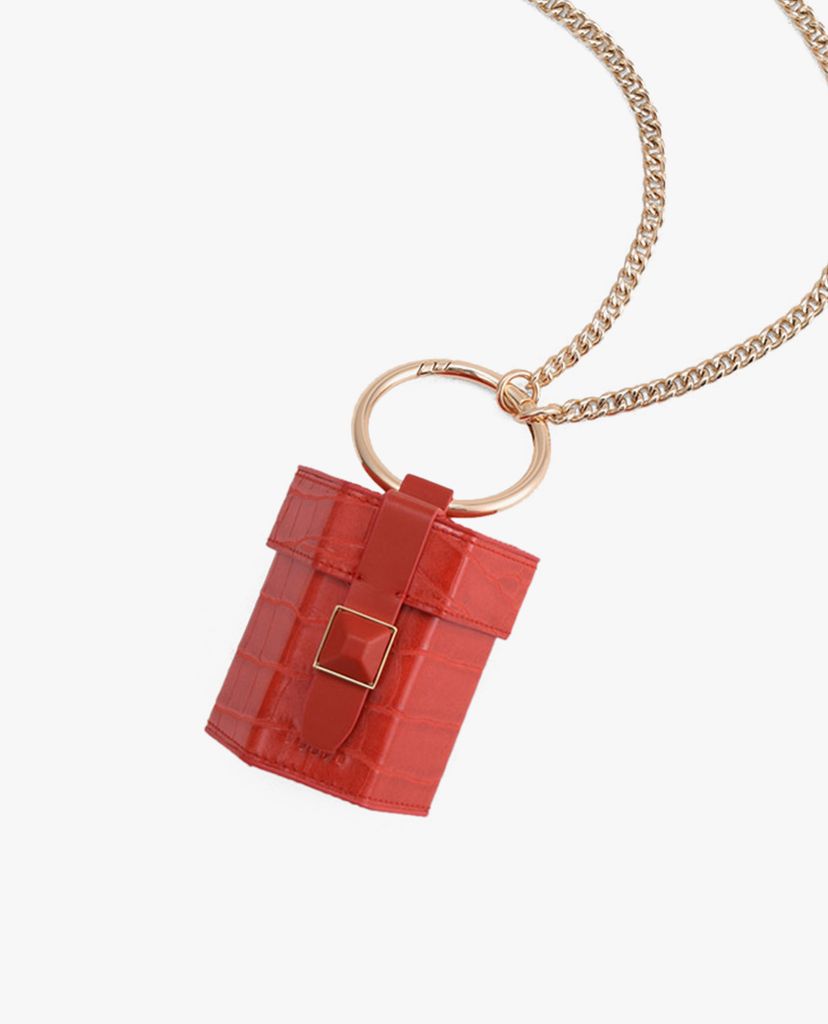 PEDRO - Túi đeo chéo nữ hình hộp Micro Octagon Croc Effect