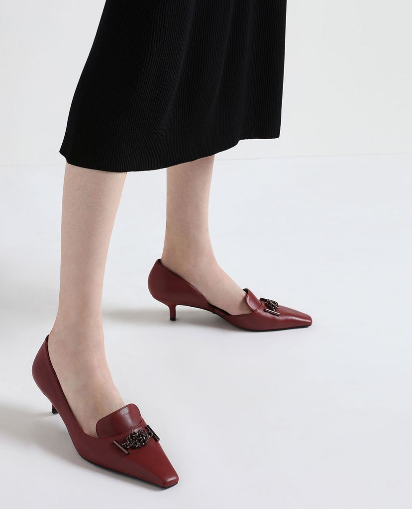 CHARLES & KEITH - Giày cao gót phối dây kim loại Knotted Chain