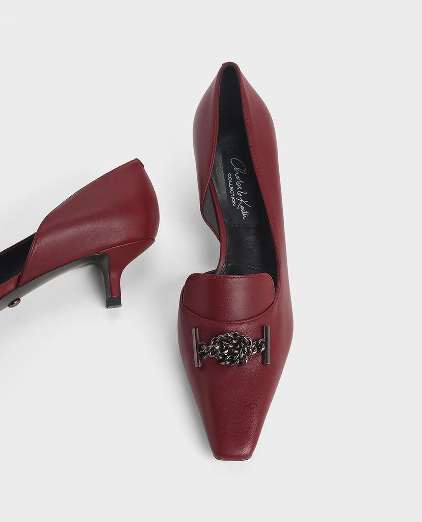 CHARLES & KEITH - Giày cao gót phối dây kim loại Knotted Chain