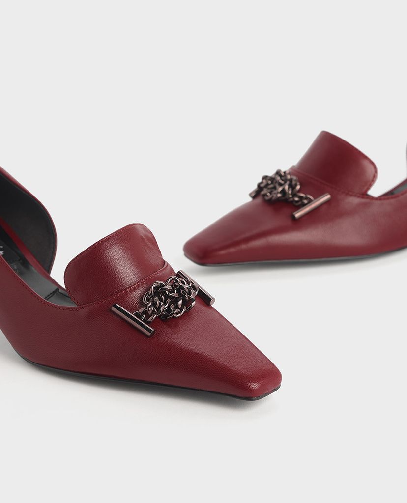 CHARLES & KEITH - Giày cao gót phối dây kim loại Knotted Chain