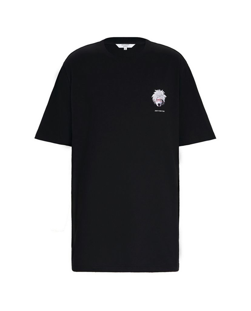 Áo thun nam cổ tròn Black Bleach Tie Dog